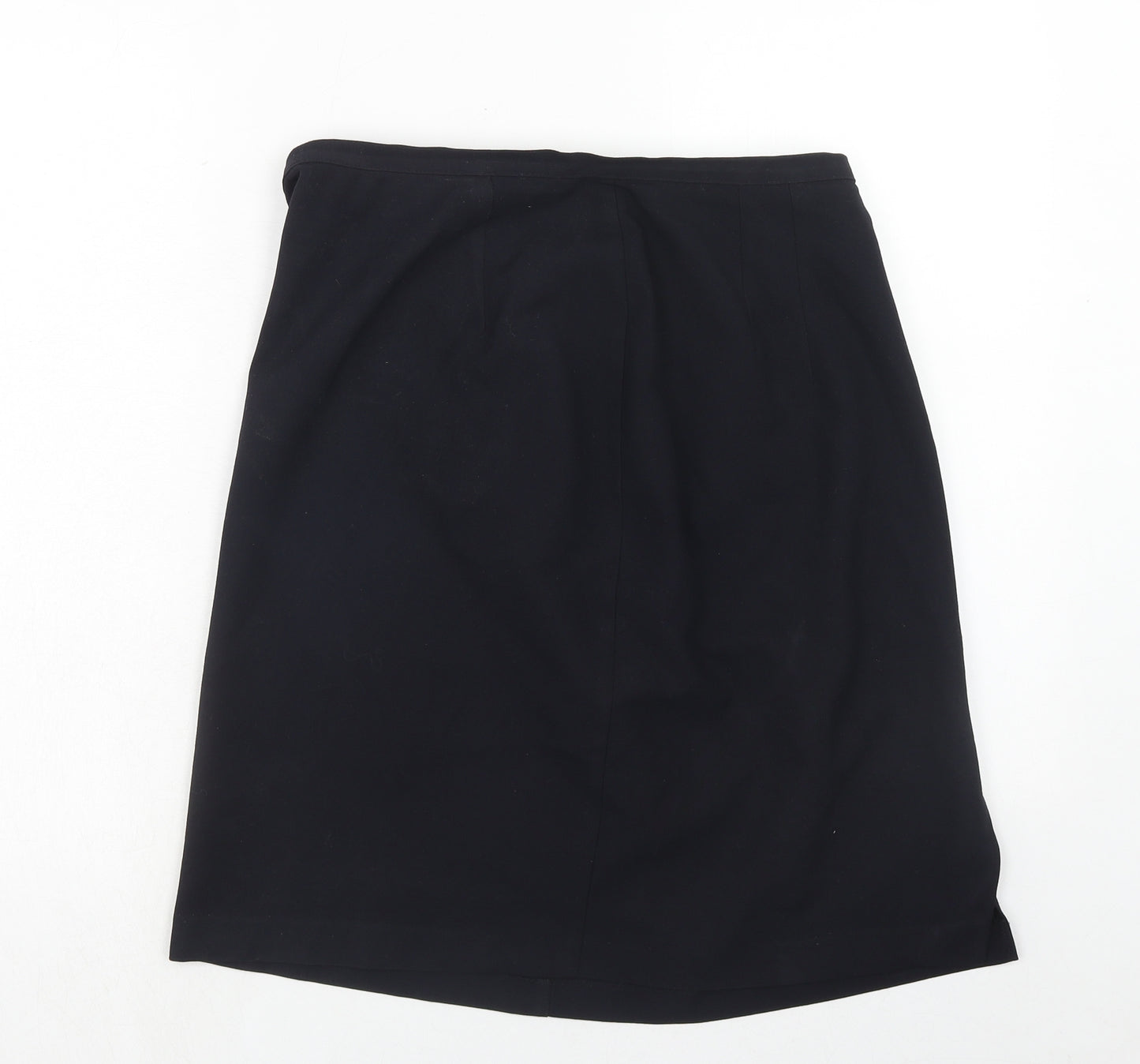 Marks and Spencer Womens Blue Polyester A-Line Skirt Size 16 Button