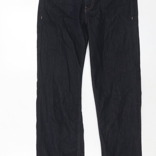 Autograph Womens Blue Cotton Straight Jeans Size 10 Regular Zip
