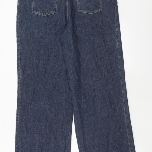 Autograph Womens Blue Cotton Straight Jeans Size 14 Regular Zip