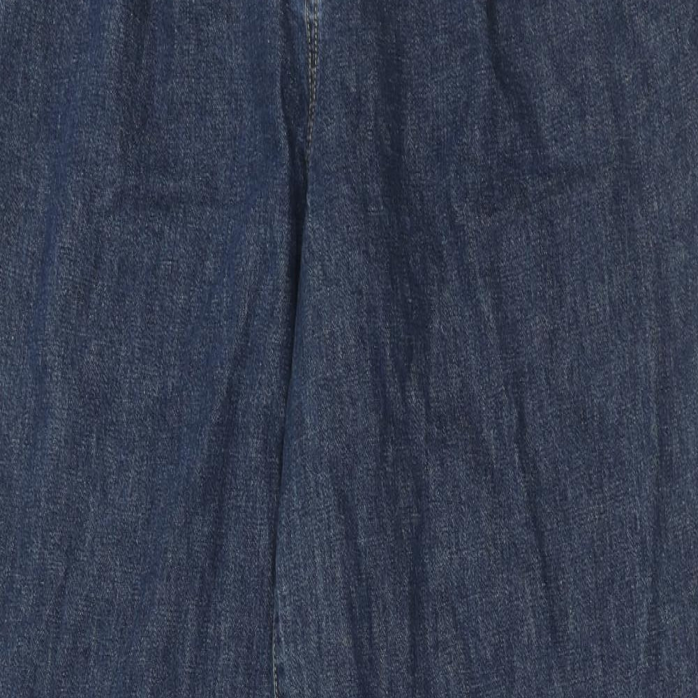 Autograph Womens Blue Cotton Straight Jeans Size 14 Regular Zip