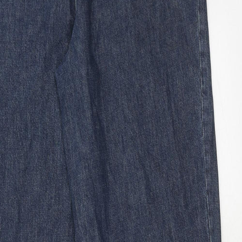 Autograph Womens Blue Cotton Straight Jeans Size 14 Regular Zip