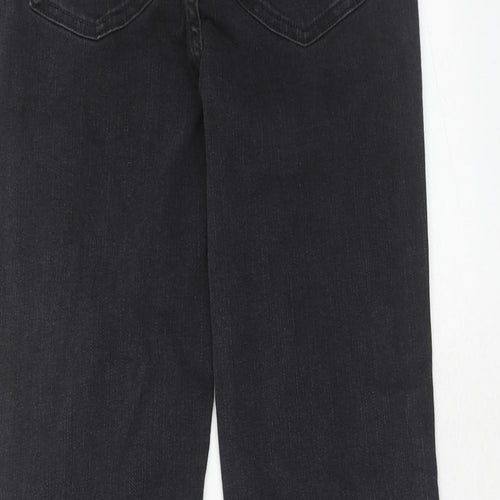 Marks and Spencer Womens Black Cotton Bootcut Jeans Size 8 Regular Zip