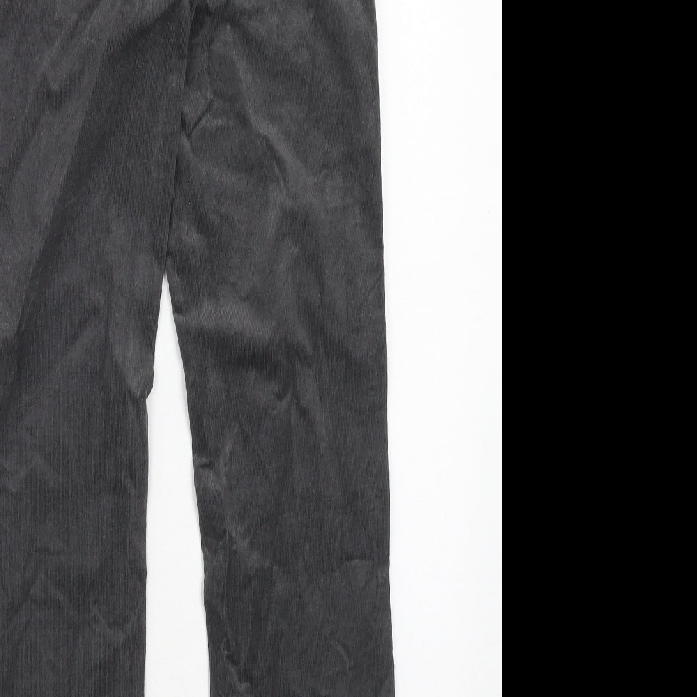 Marks and Spencer Womens Grey Cotton Trousers Size 8 Regular Zip