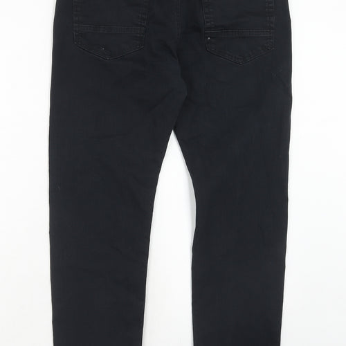 Marks and Spencer Mens Black Cotton Skinny Jeans Size 34 in L29 in Slim Zip
