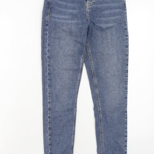 Topshop Womens Blue Cotton Skinny Jeans Size 26 L32 in Regular Zip