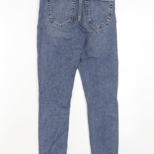 Topshop Womens Blue Cotton Skinny Jeans Size 26 L32 in Regular Zip
