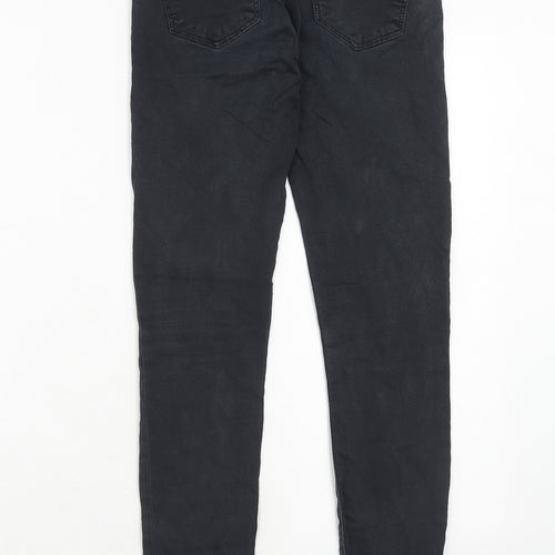 Topshop Womens Black Cotton Skinny Jeans Size 25 in L32 in Regular Zip
