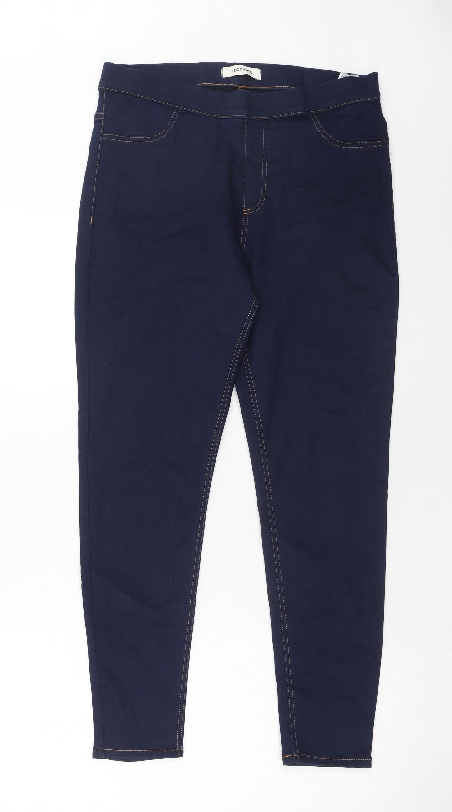Marks and Spencer Womens Blue Cotton Jegging Jeans Size 14 Regular