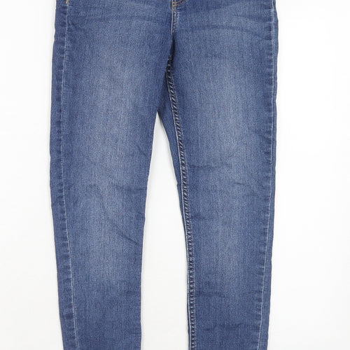 H7m Womens Blue Cotton Skinny Jeans Size 8 Regular Zip