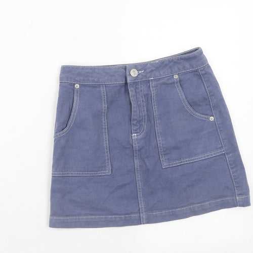 BDG Womens Purple Cotton A-Line Skirt Size 26 in Zip