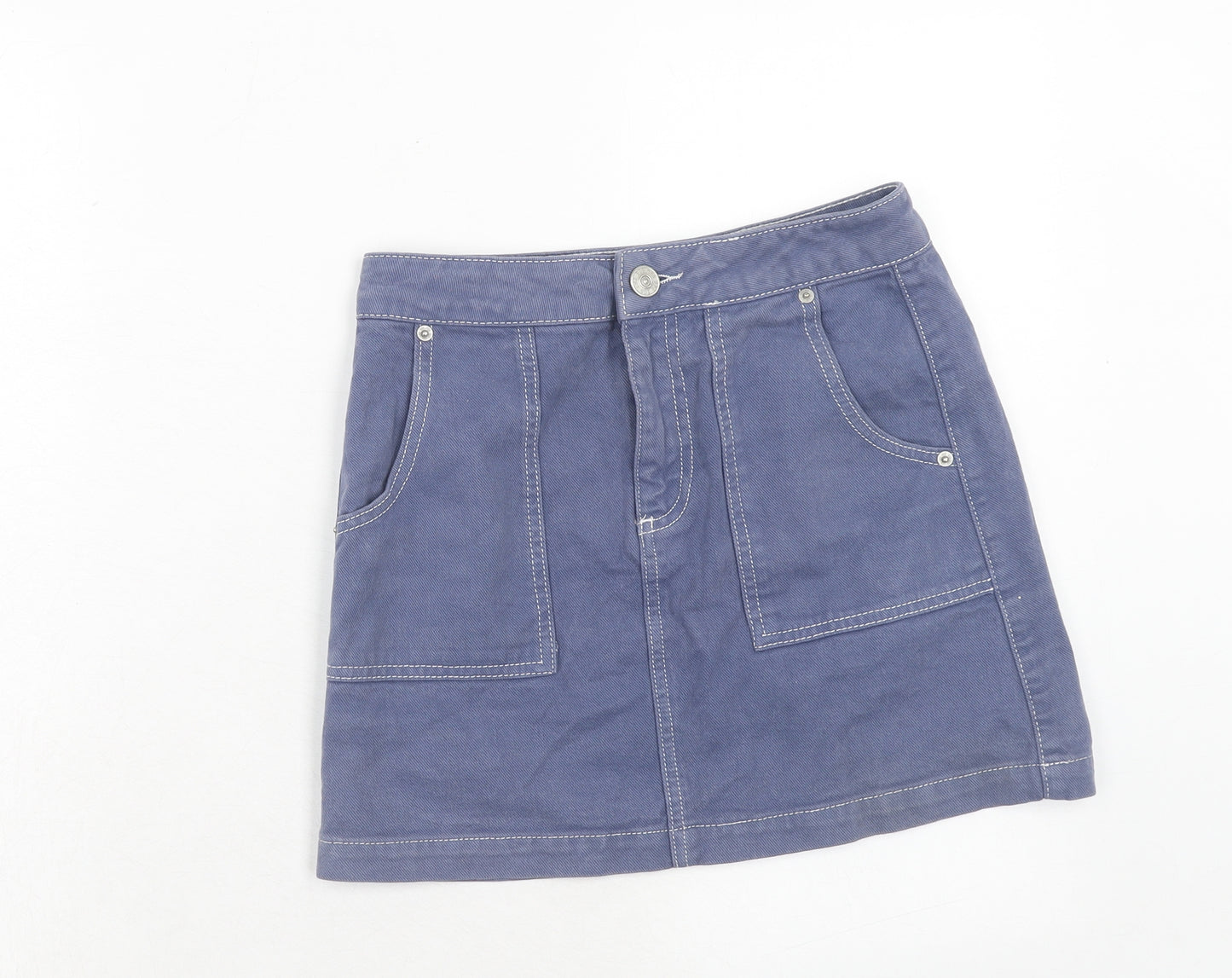 BDG Womens Purple Cotton A-Line Skirt Size 26 in Zip