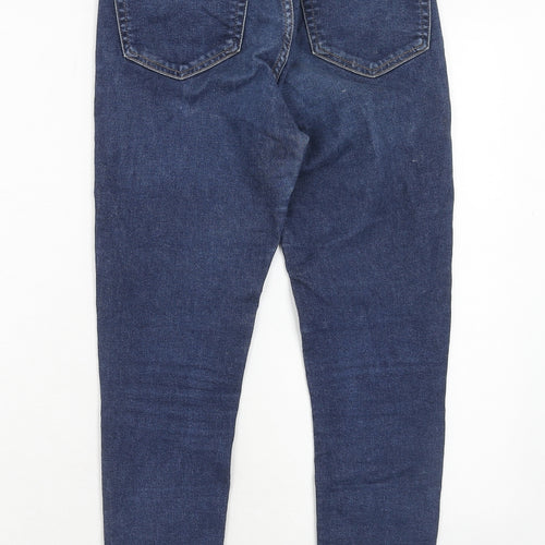 Topshop Womens Blue Cotton Skinny Jeans Size 28 in L30 in Regular Zip