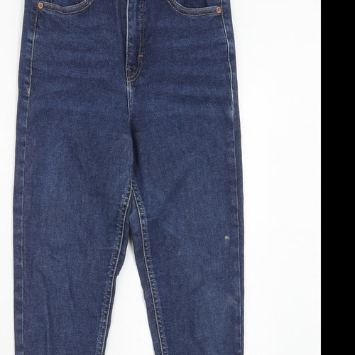 Topshop Womens Blue Cotton Skinny Jeans Size 28 in L30 in Regular Zip