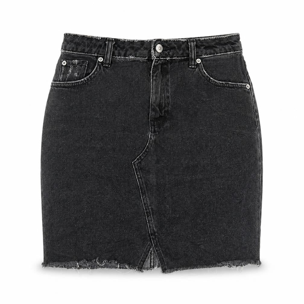 H&M Womens Black Cotton A-Line Skirt Size 10 Zip
