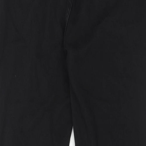 Marks and Spencer Womens Black Cotton Straight Jeans Size 14 Regular Zip