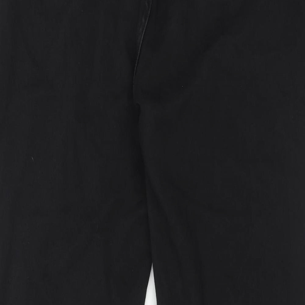 Marks and Spencer Womens Black Cotton Straight Jeans Size 14 Regular Zip
