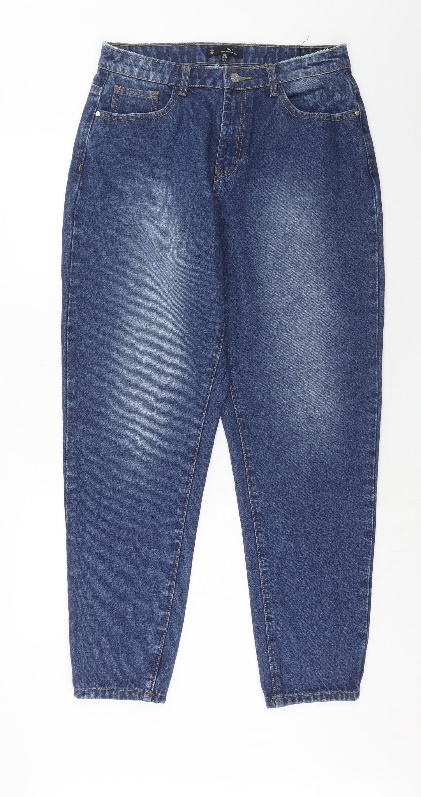 Missguided Womens Blue Cotton Skinny Jeans Size 16 Regular Zip