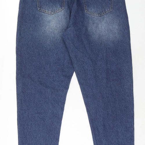 Missguided Womens Blue Cotton Skinny Jeans Size 16 Regular Zip