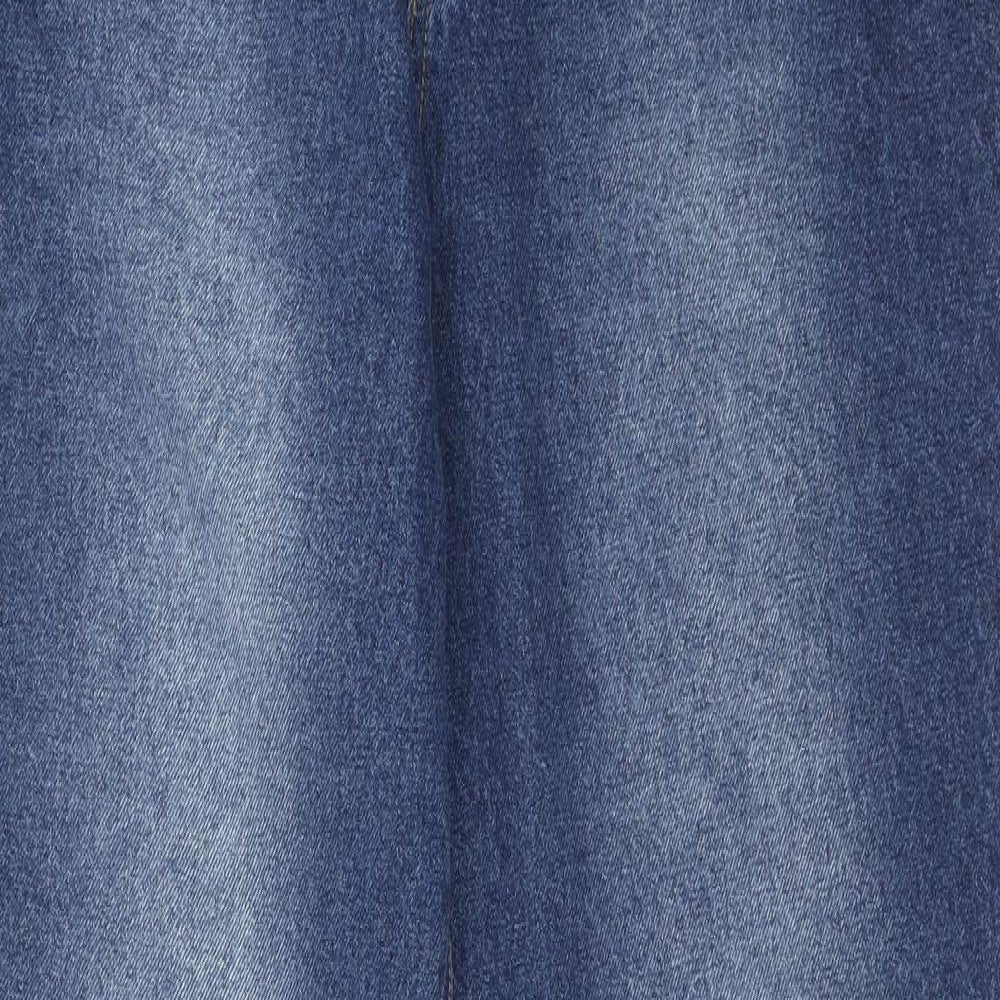 Missguided Womens Blue Cotton Skinny Jeans Size 16 Regular Zip