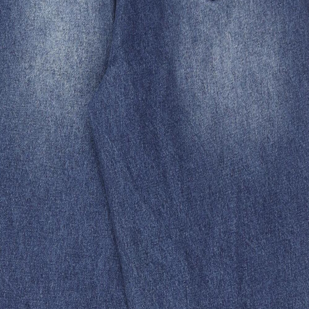 Missguided Womens Blue Cotton Skinny Jeans Size 16 Regular Zip