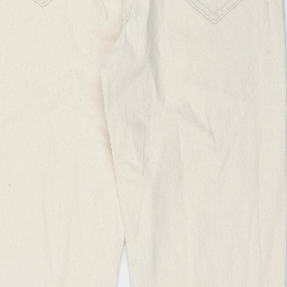 Autograph Mens Beige Cotton Skinny Jeans Size 32 in L33 in Regular Zip