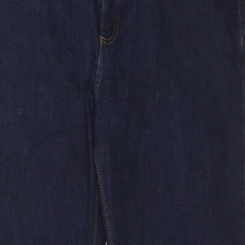 Marks and Spencer Mens Blue Cotton Straight Jeans Size 36 in L31 in Regular Zip