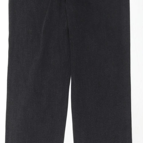 Marks and Spencer Womens Black Cotton Straight Jeans Size 8 Regular Zip