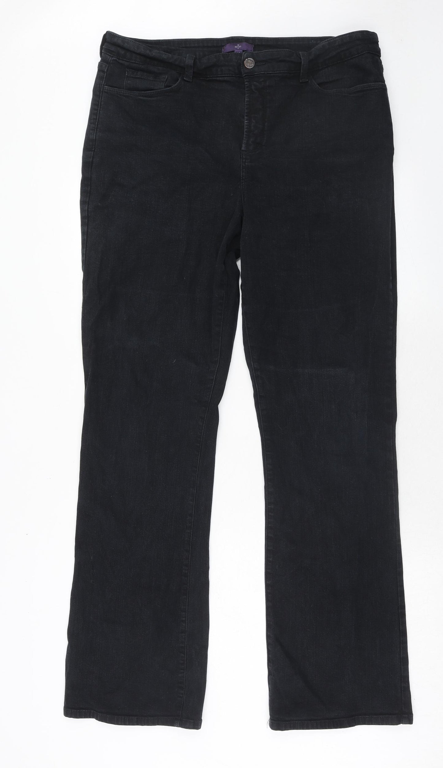 Not Your Daughters Jeans Womens Black Cotton Bootcut Jeans Size 20 Regular Zip