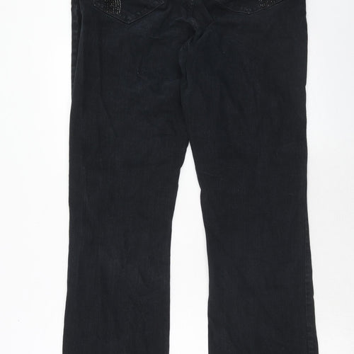 Not Your Daughters Jeans Womens Black Cotton Bootcut Jeans Size 20 Regular Zip