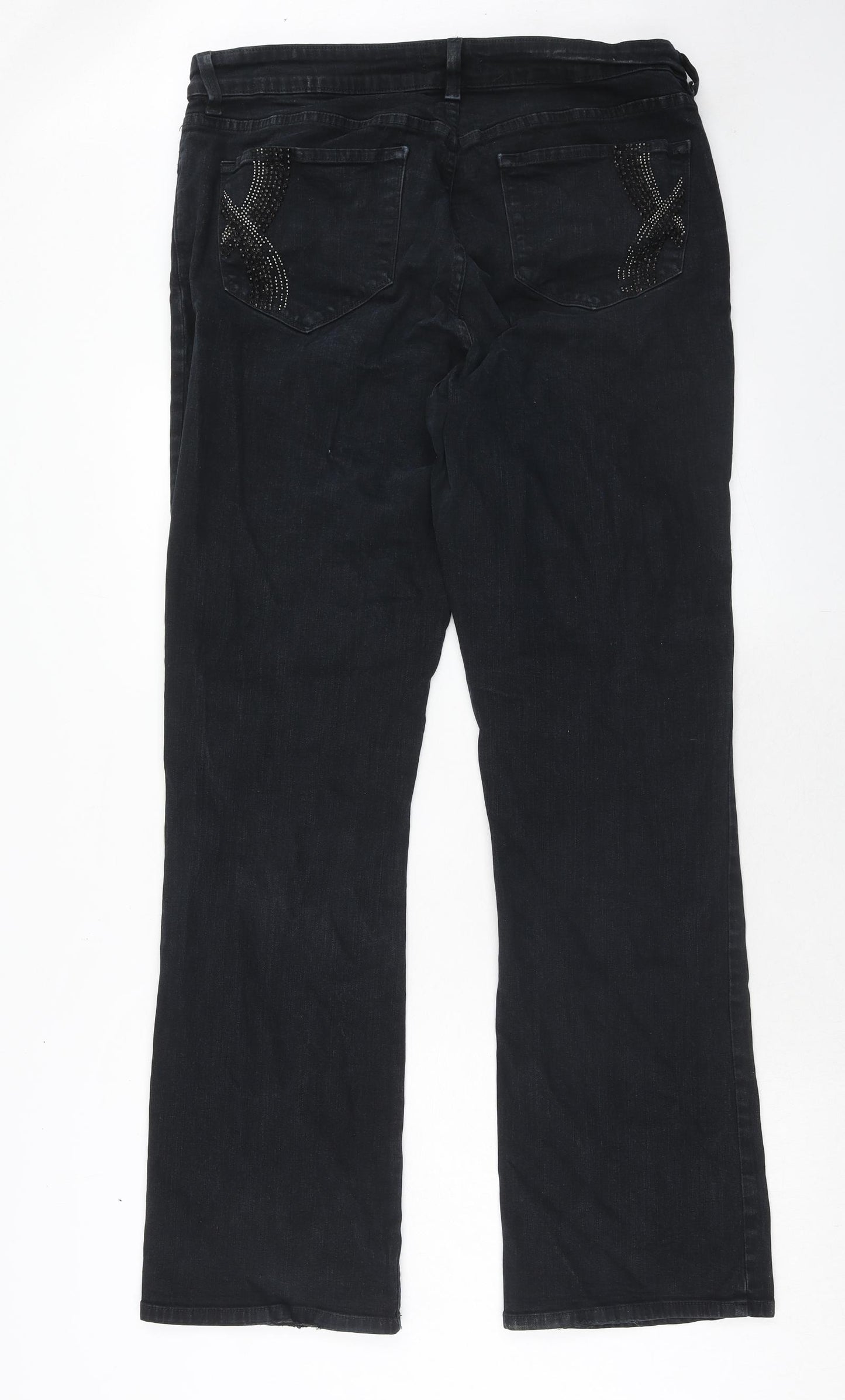 Not Your Daughters Jeans Womens Black Cotton Bootcut Jeans Size 20 Regular Zip