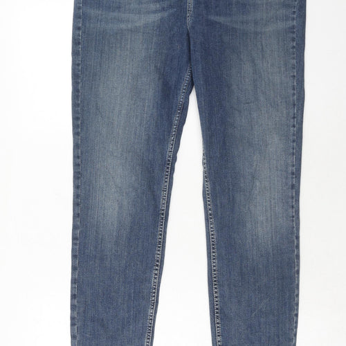 Fat Face Womens Blue Cotton Skinny Jeans Size 16 Regular Zip
