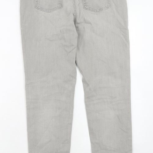 Marks and Spencer Womens Grey Cotton Skinny Jeans Size 10 Relaxed Zip