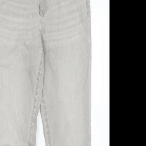 Marks and Spencer Womens Grey Cotton Skinny Jeans Size 10 Relaxed Zip