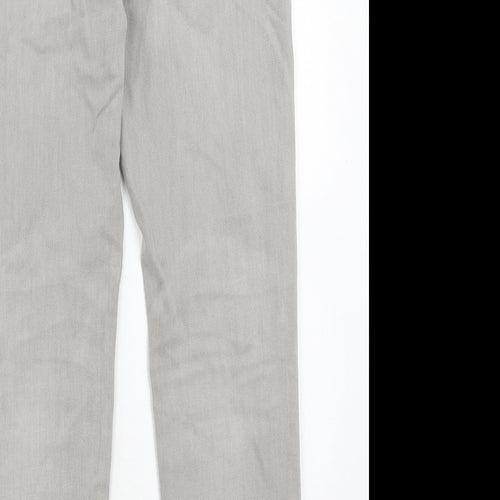 Marks and Spencer Womens Grey Cotton Skinny Jeans Size 10 Relaxed Zip