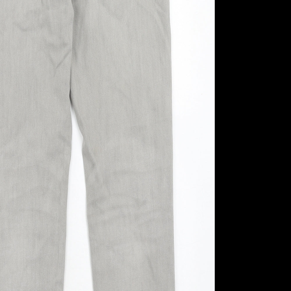 Marks and Spencer Womens Grey Cotton Skinny Jeans Size 10 Relaxed Zip