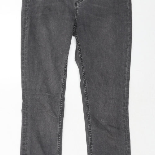 H&M Womens Grey Cotton Skinny Jeans Size 12 Regular Zip
