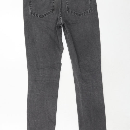 H&M Womens Grey Cotton Skinny Jeans Size 12 Regular Zip