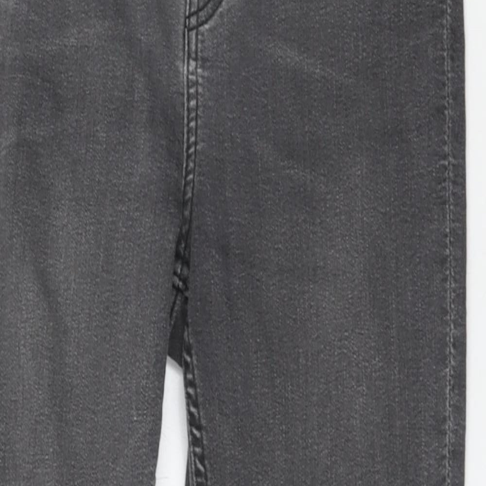 H&M Womens Grey Cotton Skinny Jeans Size 12 Regular Zip