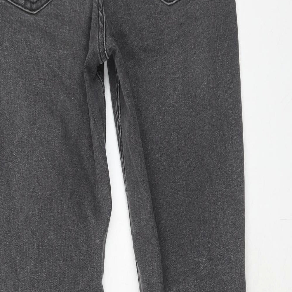H&M Womens Grey Cotton Skinny Jeans Size 12 Regular Zip