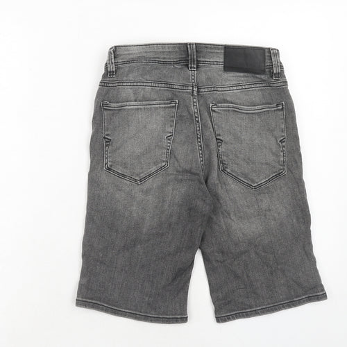 Selected Homme Mens Grey Cotton Chino Shorts Size XS Regular Zip