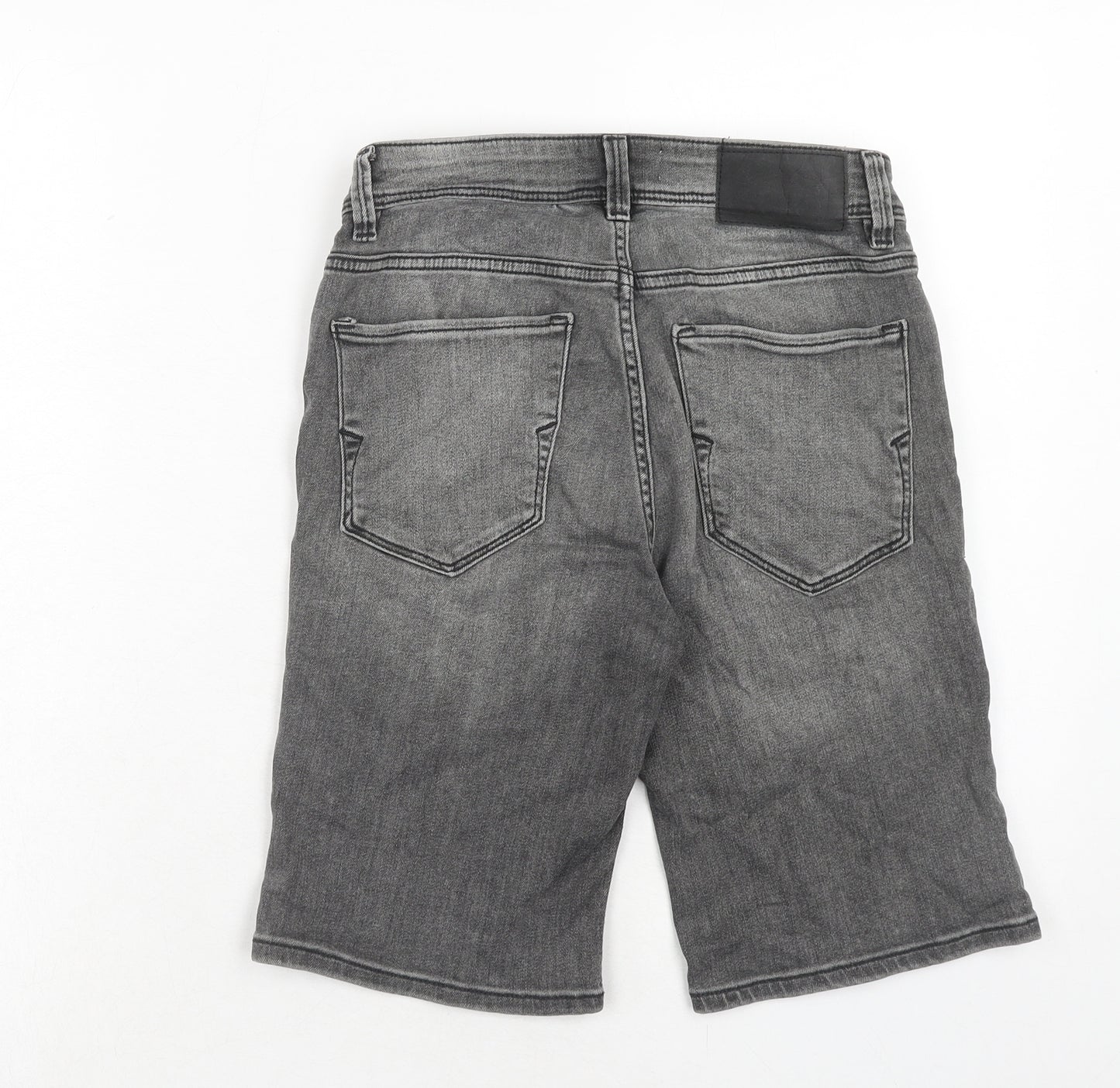 Selected Homme Mens Grey Cotton Chino Shorts Size XS Regular Zip