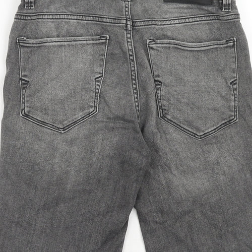 Selected Homme Mens Grey Cotton Chino Shorts Size XS Regular Zip