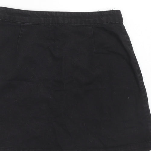 New Look Girls Black Cotton A-Line Skirt Size 13 Years Regular Button