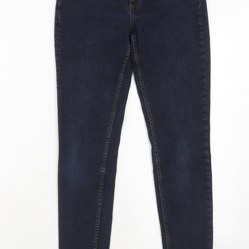 French Connection Womens Blue Cotton Skinny Jeans Size 10 Regular Zip