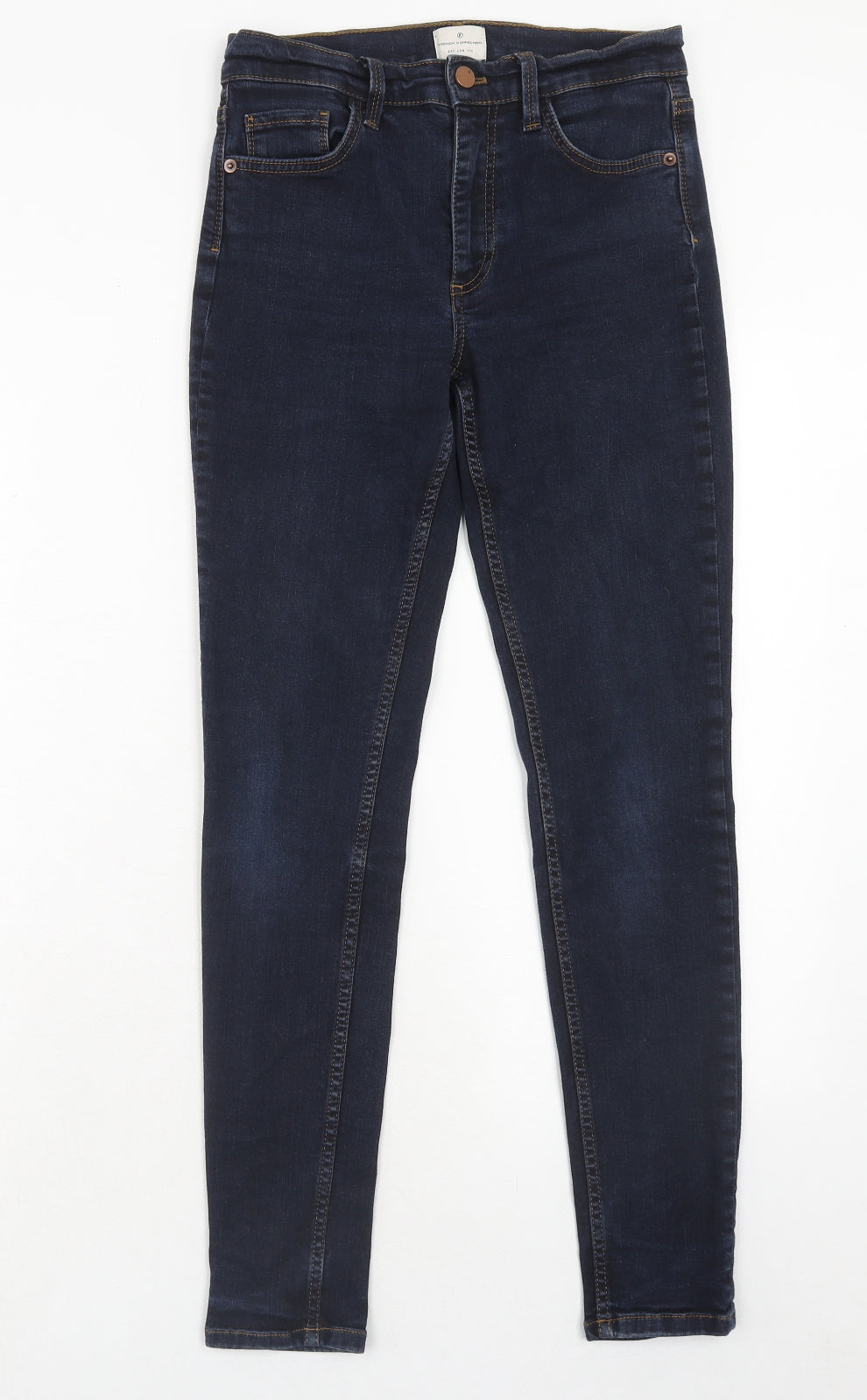French Connection Womens Blue Cotton Skinny Jeans Size 10 Regular Zip