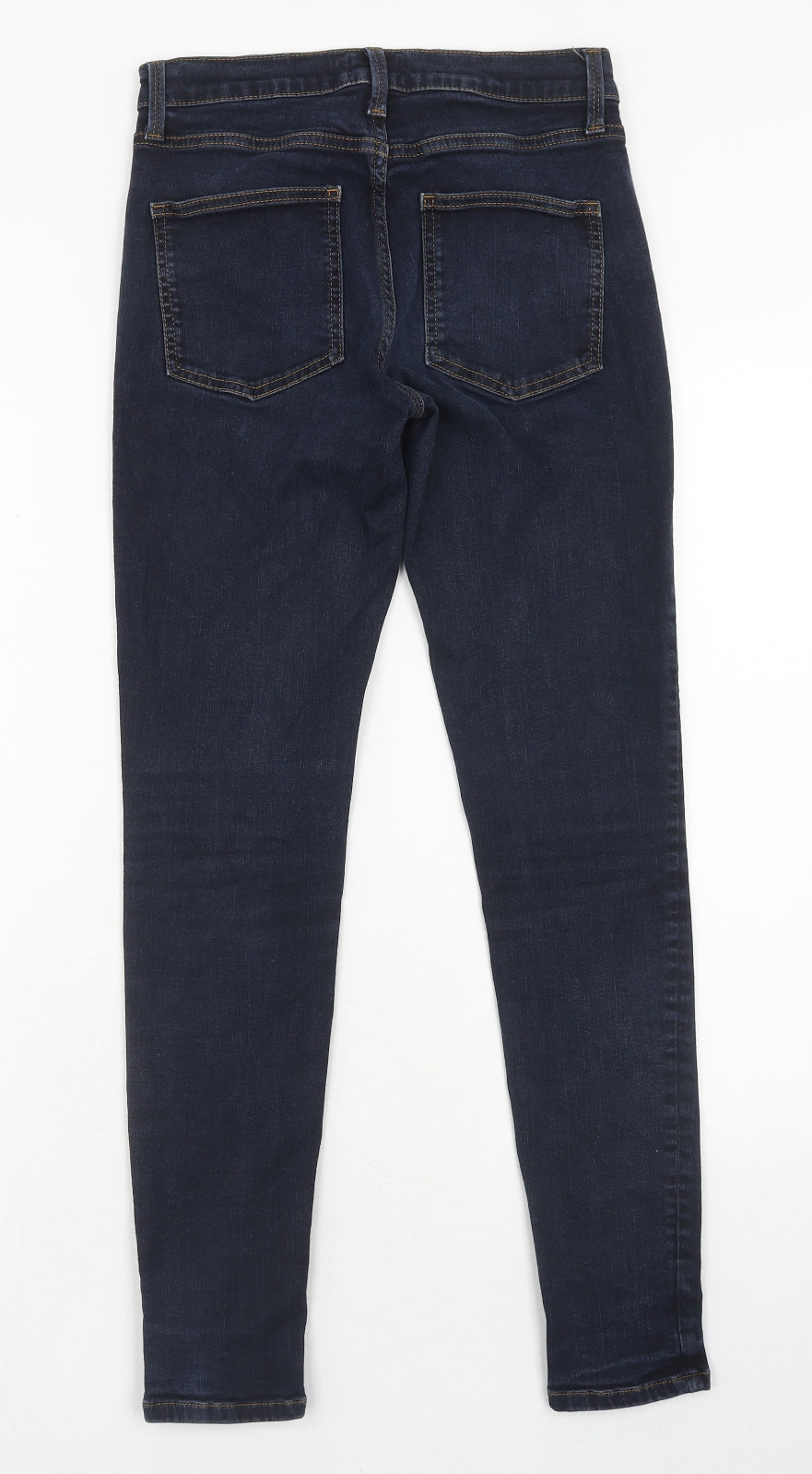 French Connection Womens Blue Cotton Skinny Jeans Size 10 Regular Zip
