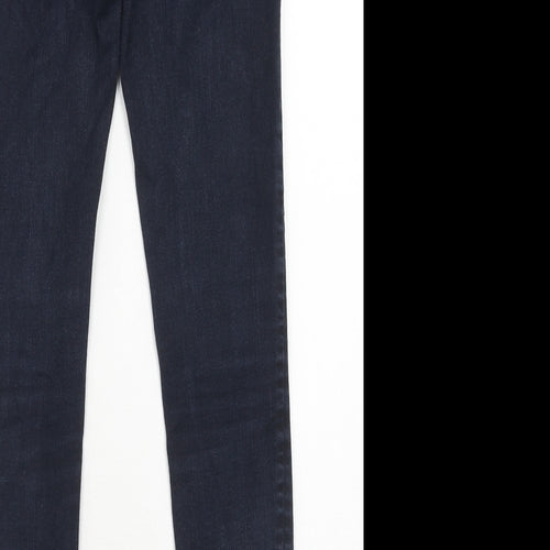 French Connection Womens Blue Cotton Skinny Jeans Size 10 Regular Zip