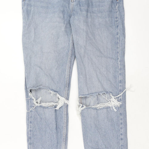 Topshop Womens Blue Cotton Skinny Jeans Size 28 L30 in Regular Zip