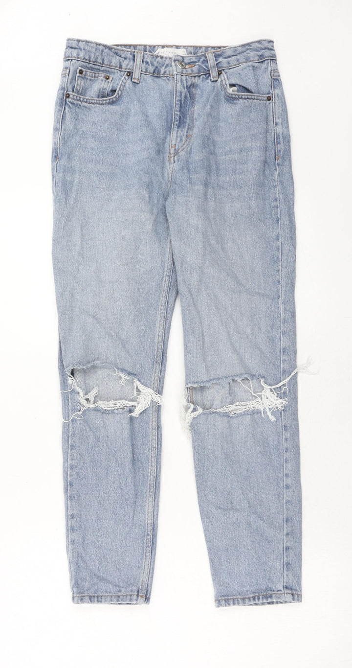 Topshop Womens Blue Cotton Skinny Jeans Size 28 L30 in Regular Zip
