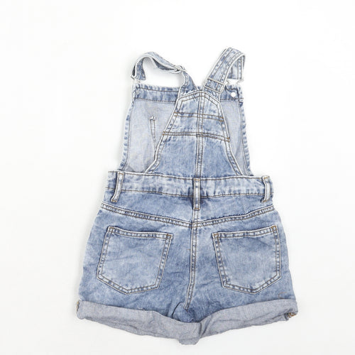 NEXT Girls Blue Cotton Dungaree One-Piece Size 6 Years Button